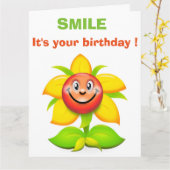 KLEIN, HET IS UW BIRTHDAY-KAART KAART (Gele Bloem)