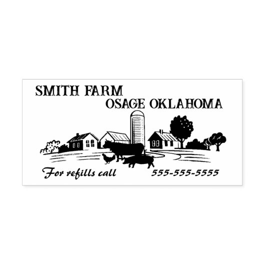 Klein Homestead Boerderij Eierkarton Etiket v2 Rubberstempel (Afrduk)