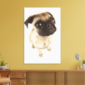 Klein hondenras met een kort gemuild gezicht. canvas afdruk (Insitu (Woonkamer))
