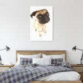 Klein hondenras met een kort gemuild gezicht. canvas afdruk (Insitu (Slaapkamer))