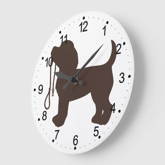 Klein hondsilhouet - Kies achtergrondkleur Grote Klok (Hoek)