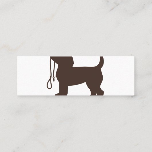 Klein hondsilhouet - Kies achtergrondkleur Mini Visitekaartje (Achterkant)