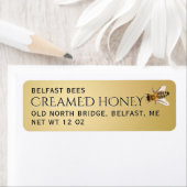 Klein honingetiket Metaalgoud met bijen Etiket (Insitu)