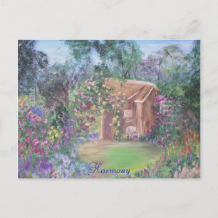 Klein huis aan het einde van de weg briefkaart