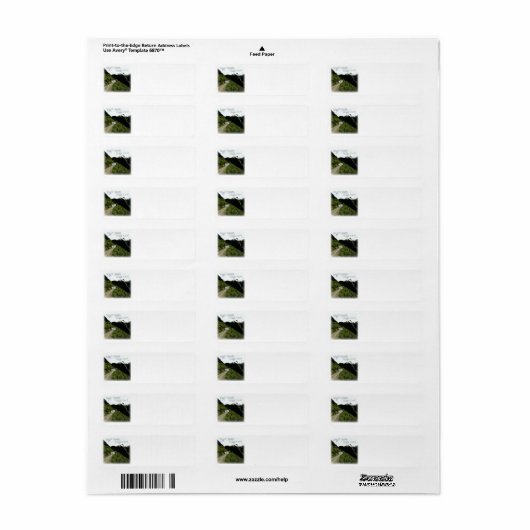 "Klein huis. Enorme tuin." RV-adreslabels Etiket (Full Sheet)