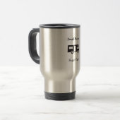 "Klein huis. Hele Yard." RV Thed Travel Mug Reisbeker (Voorkant links)