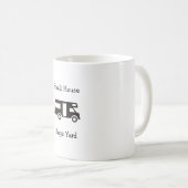 "Klein huis. Huge Yard" RV Geëvenaarde koffie-Mok Koffiemok (Voorkant rechts)