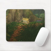 Klein huis in de Grote Bossen Mousepad Muismat (Met muis)