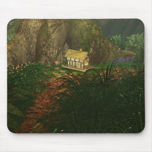 Klein huis in de Grote Bossen Mousepad Muismat (Voorkant)
