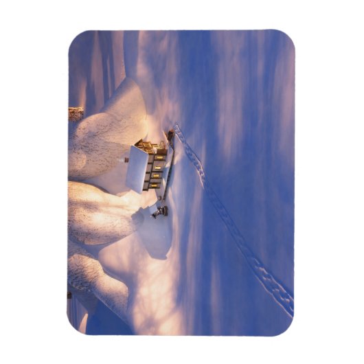 Klein huis in de sneeuw Flexible Magnet Magneet (Verticaal)