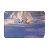 Klein huis in de sneeuwbank badmat (Voorkant)