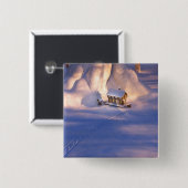 Klein huis in de sneeuwButton Vierkante Button 5,1 Cm (Voorkant /achterkant)