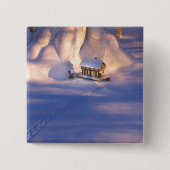 Klein huis in de sneeuwButton Vierkante Button 5,1 Cm (Voorkant)