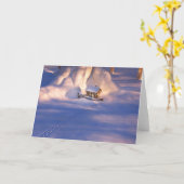 Klein huis in de sneeuwKaart Kaart (Gele Bloem)