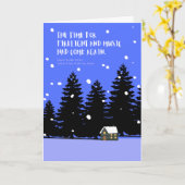 Klein huis in grote Bossen Snowy Original Art Blue Kaart (Gele Bloem)