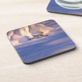 Klein huis in het Onderzetter Snow Cork (Linkerzijde)