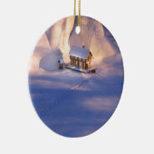Klein huis in het sneeuwOrnament Keramisch Ornament (Rechts)