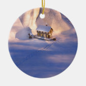 Klein huis in het sneeuwOrnament Keramisch Ornament (Voorkant)