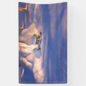 Klein huis in sneeuwbanner spandoek (Verticaal)
