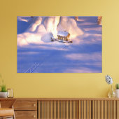 Klein huis in Sneeuwcanvas Canvas Afdruk (Insitu (Woonkamer))