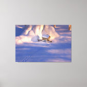 Klein huis in Sneeuwcanvas Canvas Afdruk (Voorkant)
