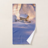 Klein huis in Sneeuwhanddoekset Bad Handdoek (Handdoek)