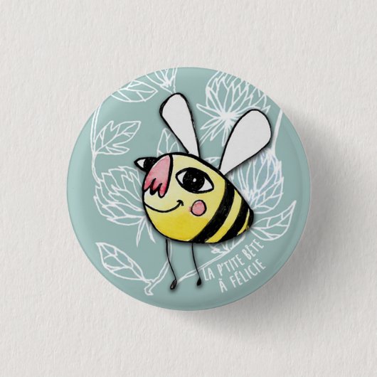 Klein huis - Little Bee Félicie Ronde Button 3,2 Cm (Voorkant)