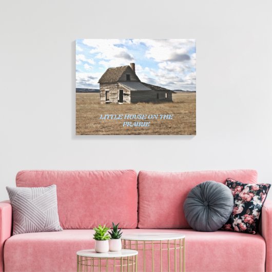 Klein huis op de prairie canvas afdruk (Insitu (Woonkamer))