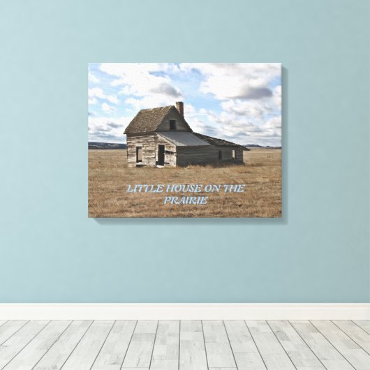 Klein huis op de prairie canvas afdruk (Insitu (Houten vloer))