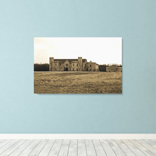 Klein huis op de prairie canvas afdruk (Insitu (Houten vloer))