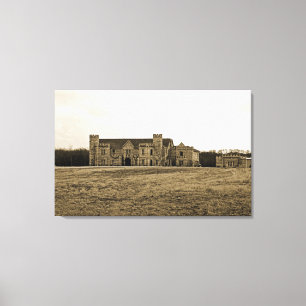 Klein huis op de prairie canvas afdruk