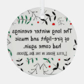 Klein huis op de prairie Gezellige Kerstmis Glas Ornament (Achterkant)