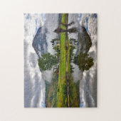 Klein huis op het meer legpuzzel (Verticaal)