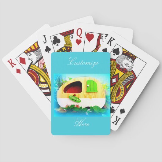 Klein huis zigeunerkaravaan pokerkaarten (Achterkant)
