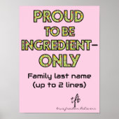 Klein huishouden met alleen ingrediënt poster (Voorkant)
