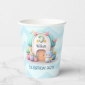 Klein huisje met draak 1e verjaardagsfeestje papieren bekers (Voorkant)