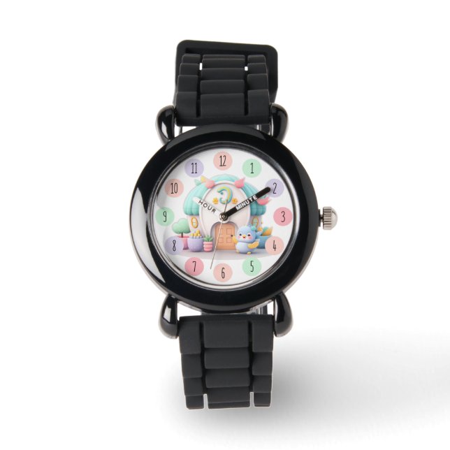 Klein huisje met draak kind horloge (Voorkant)