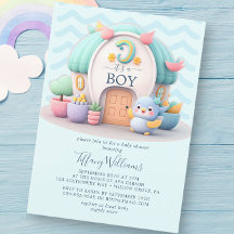 Klein huisje met dragon Boy Baby shower