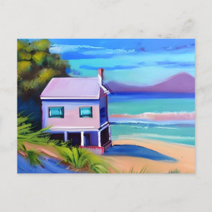 Klein huisje op Stilts Ocean Beach Briefkaart