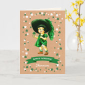 klein Iers meisje St. Patrick's Day Kaart (Gele Bloem)