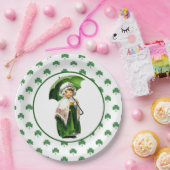  klein Iers meisje St.Patrick's Day Papieren Bordje (Feest)