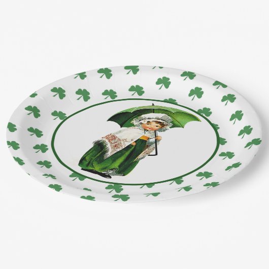  klein Iers meisje St.Patrick's Day Papieren Bordje (Gekanteld)