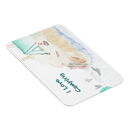 Klein Ik hou van Camping Magnet Magneet (Rechterzijde)