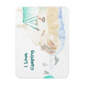 Klein Ik hou van Camping Magnet Magneet (Verticaal)