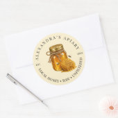 Klein Imkerbedrijf Ruw Honing Pot Zakelijk Logo Ronde Sticker (Envelop)