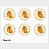 Klein Imkerbedrijf Ruw Honing Pot Zakelijk Logo Ronde Sticker (Vel)