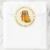 Klein Imkerbedrijf Ruw Honing Pot Zakelijk Logo Ronde Sticker (Tas)