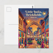 Klein India (Brickfields) Maleisië Briefkaart (Voorkant / Achterkant)
