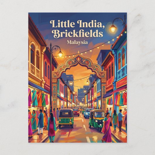 Klein India (Brickfields) Maleisië Briefkaart (Voorkant)