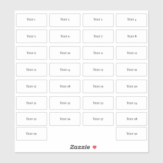 Klein individueel tekstlabel sticker (Vel)